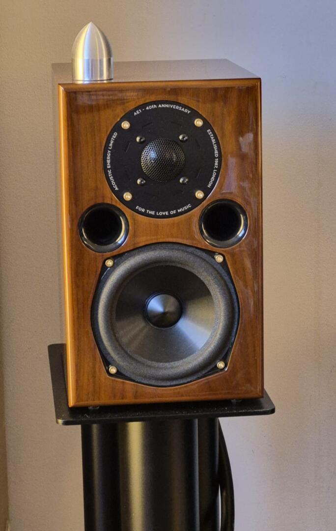 Acoustic Energy AE1 40th Anniversary Edition speakers.