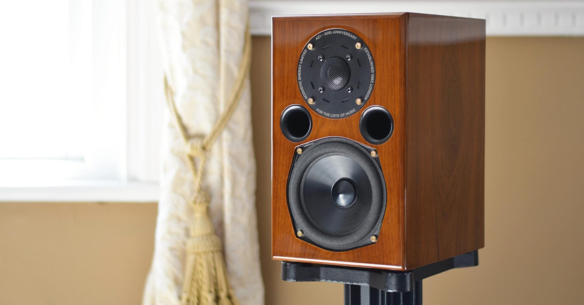 Acoustic Energy AE1 40th Anniversary Edition speakers.